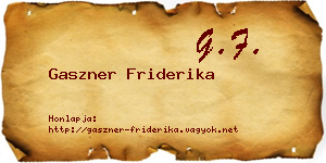 Gaszner Friderika névjegykártya